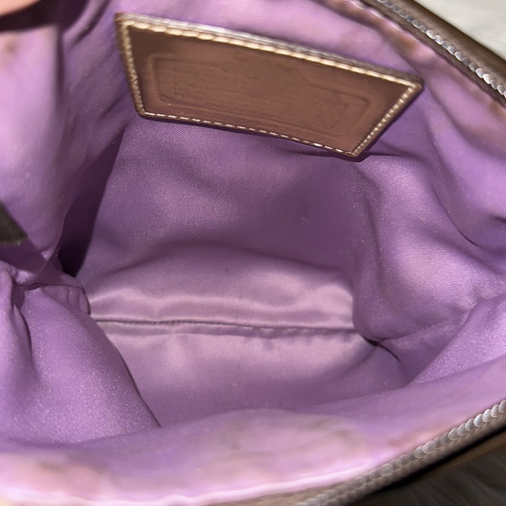 Coach Dark Brown Signature Canvas Crossbody with Gold Hardware - Picture 10 of 14